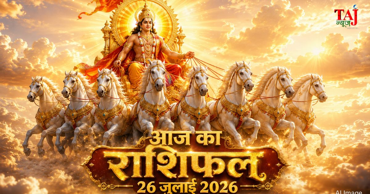 आज का राशिफल 26 जुलाई 2026 भगवान सूर्य देव की कृपा पंचांग ताज न्यूज़ आगरा