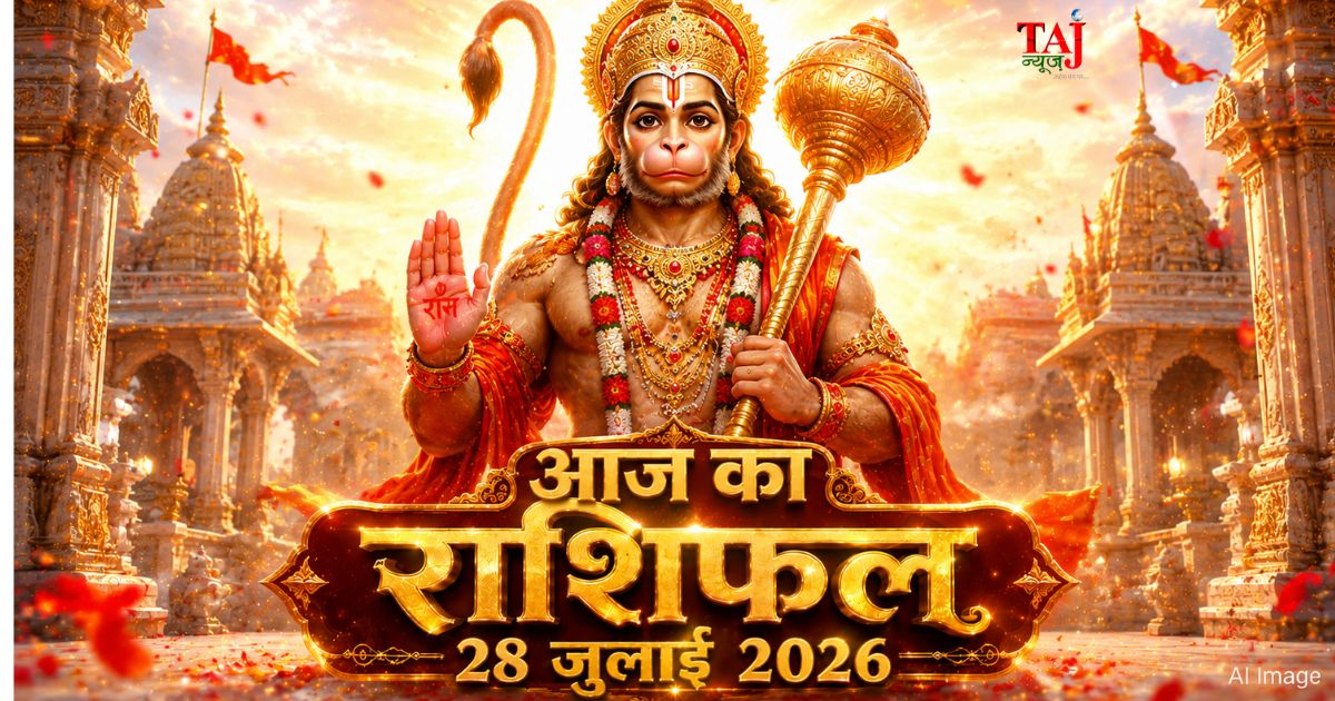 आज का राशिफल 28 जुलाई 2026 भगवान हनुमान की कृपा पंचांग ताज न्यूज़ आगरा