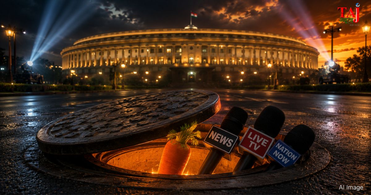 Brij Khandelwal satirical editorial on Cockroach Janta Party CJP political oportunism and carrot ideology Delhi 2026