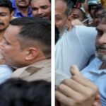 हिरासत से रिहा होते ही और आक्रामक हुए राहुल गांधी, अखिलेश यादव व प्रियंका गांधी: विपक्ष का बड़ा ऐलान, संसद में सरकार को घेरने की नई रणनीति पुलिस की हिरासत से रिहा होने के बाद मीडिया से बातचीत करते राहुल गांधी, अखिलेश यादव और प्रियंका गांधी वाड्रा