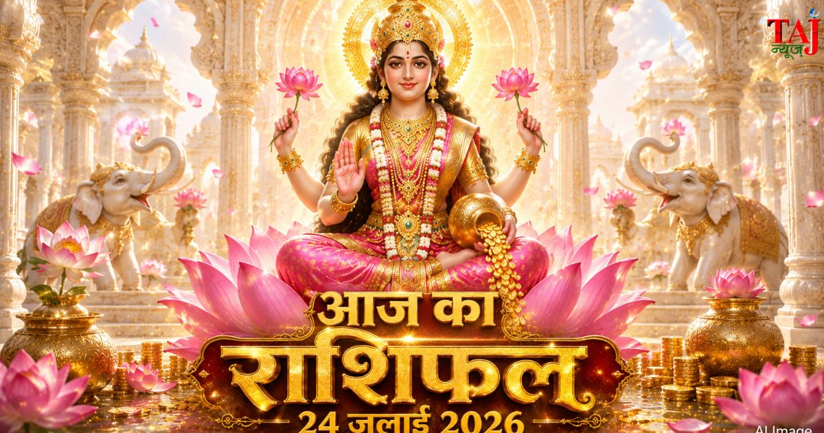 आज का राशिफल 24 जुलाई 2026 माता लक्ष्मी की कृपा पंचांग ताज न्यूज़ आगरा