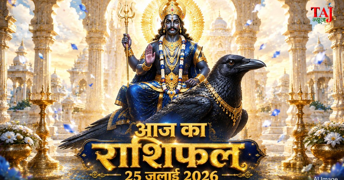 आज का राशिफल 25 जुलाई 2026 शनि देव की कृपा पंचांग ताज न्यूज़ आगरा