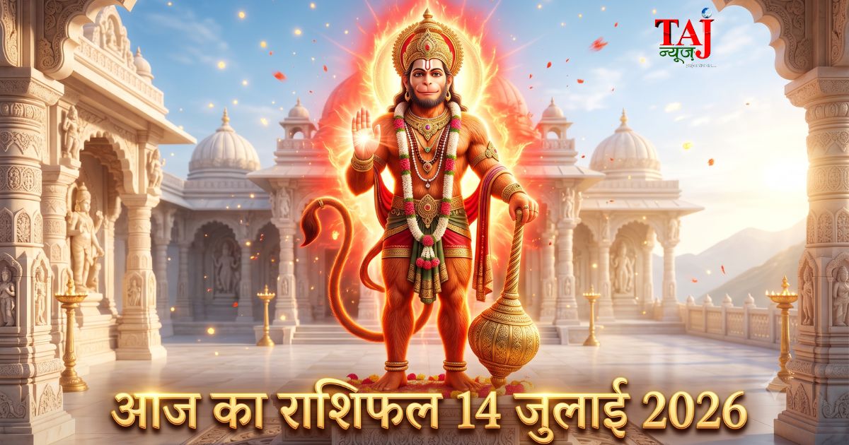 आज का राशिफल 14 जुलाई 2026 भगवान हनुमान की कृपा पंचांग ताज न्यूज़ आगरा