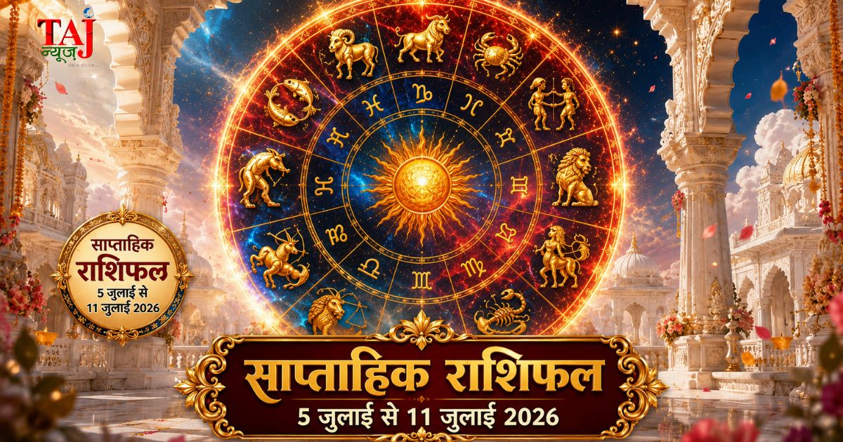 साप्ताहिक राशिफल 5 जुलाई से 11 जुलाई 2026 नवग्रह गोचर बुध मिथुन राशि प्रवेश ताज न्यूज़ आगरा