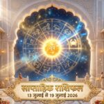 साप्ताहिक राशिफल 13 जुलाई से 19 जुलाई 2026: इस सप्ताह सूर्य के कर्क संक्रांति गोचर से पलटेगी इन 5 राशियों की किस्मत, पढ़ें विस्तृत भविष्यफल साप्ताहिक राशिफल 13 जुलाई से 19 जुलाई 2026 सूर्य गोचर कर्क संक्रांति ताज न्यूज़ आगरा