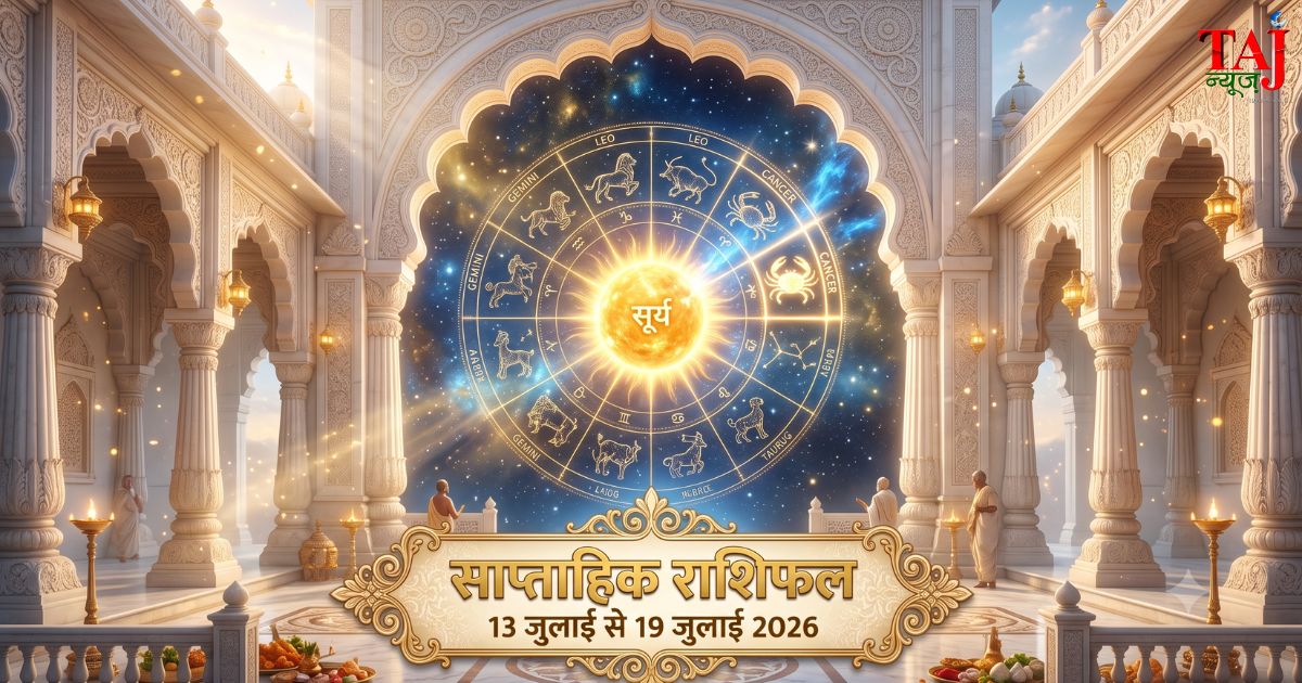साप्ताहिक राशिफल 13 जुलाई से 19 जुलाई 2026 सूर्य गोचर कर्क संक्रांति ताज न्यूज़ आगरा
