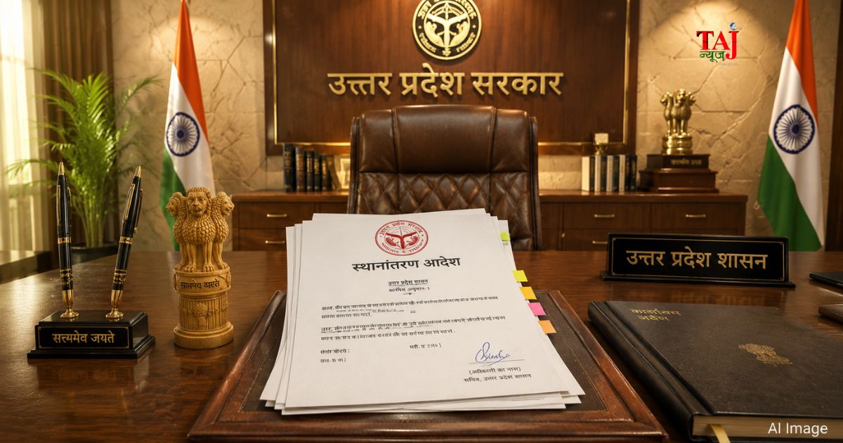 उत्तर प्रदेश शासन की ओर से 13 वरिष्ठ IAS अधिकारियों के तबादले की आधिकारिक सूची का दस्तावेज।