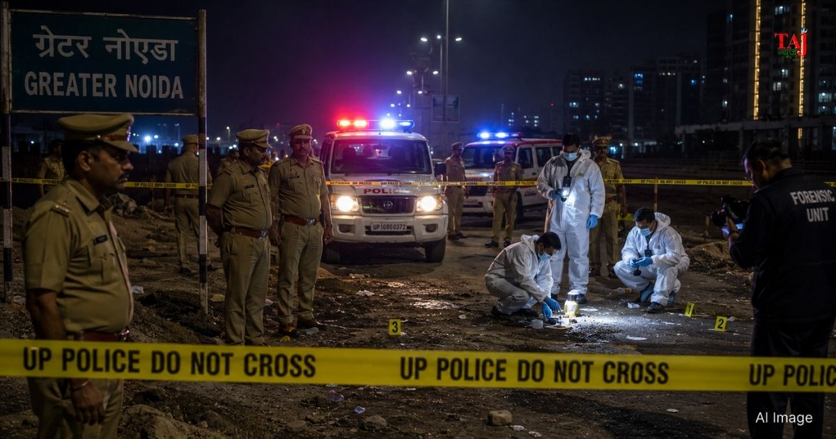 ग्रेटर नोएडा के ईकोटेक-3 क्षेत्र में छह वर्षीय बच्ची की हत्या के मामले में पुलिस जांच, सर्च ऑपरेशन और फॉरेंसिक साक्ष्य संकलन।