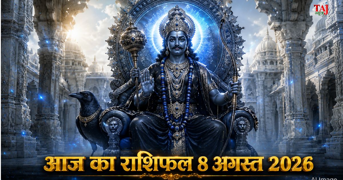 आज का राशिफल 8 अगस्त 2026 शनि देव की कृपा पंचांग ताज न्यूज़ आगरा