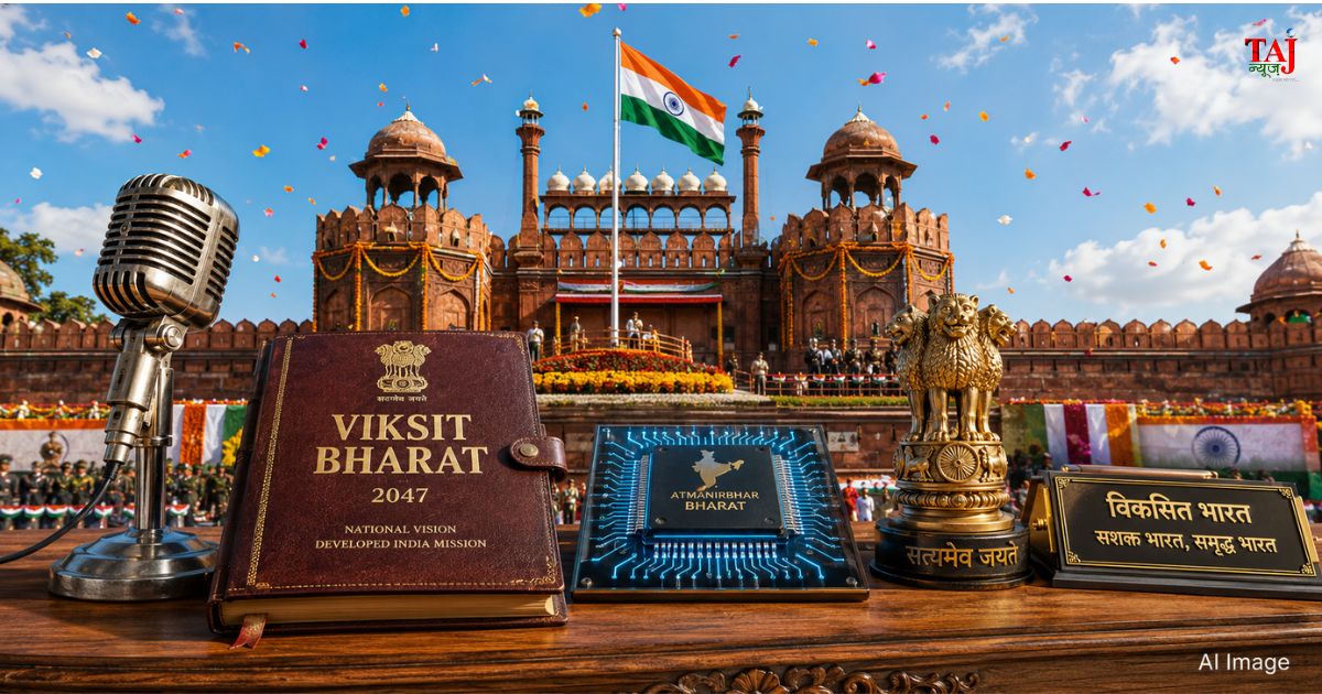 Prime Minister Narendra Modi Independence Day 2026 Red Fort speech Viksit Bharat Atmanirbhar Bharat Brij Khandelwal analysis