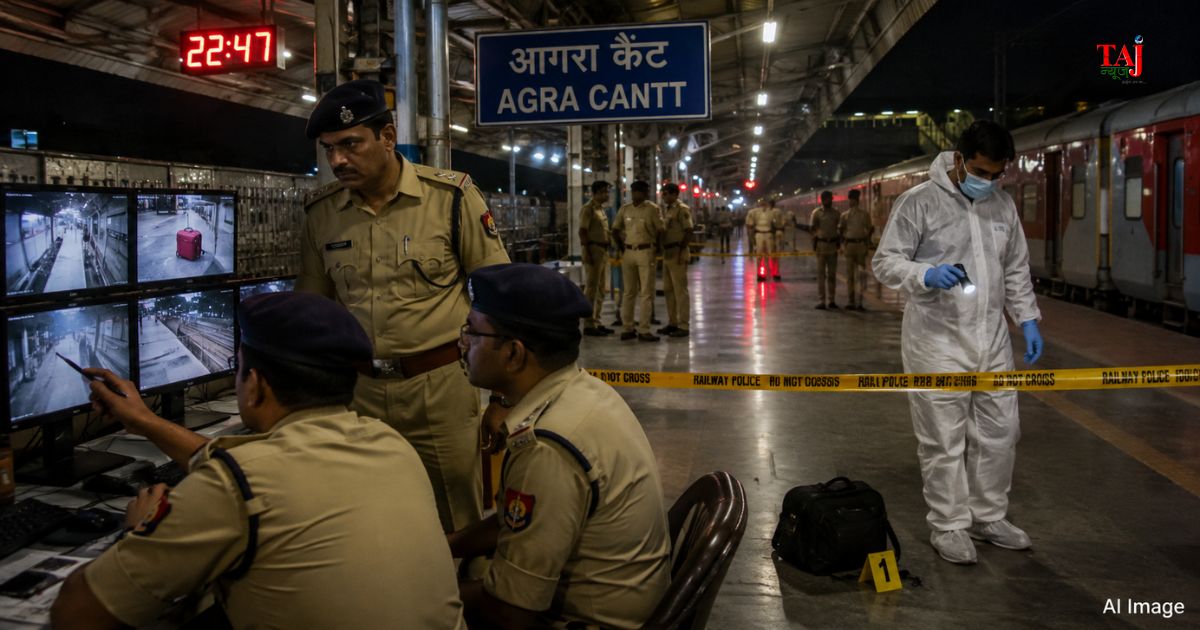आगरा कैंट रेलवे स्टेशन पर तमिलनाडु एक्सप्रेस से मिले मानव अंगों के मामले में चेन्नई से मृतका हयातुन निशा का सिर बरामद, जीआरपी व पुलिस की जांच।