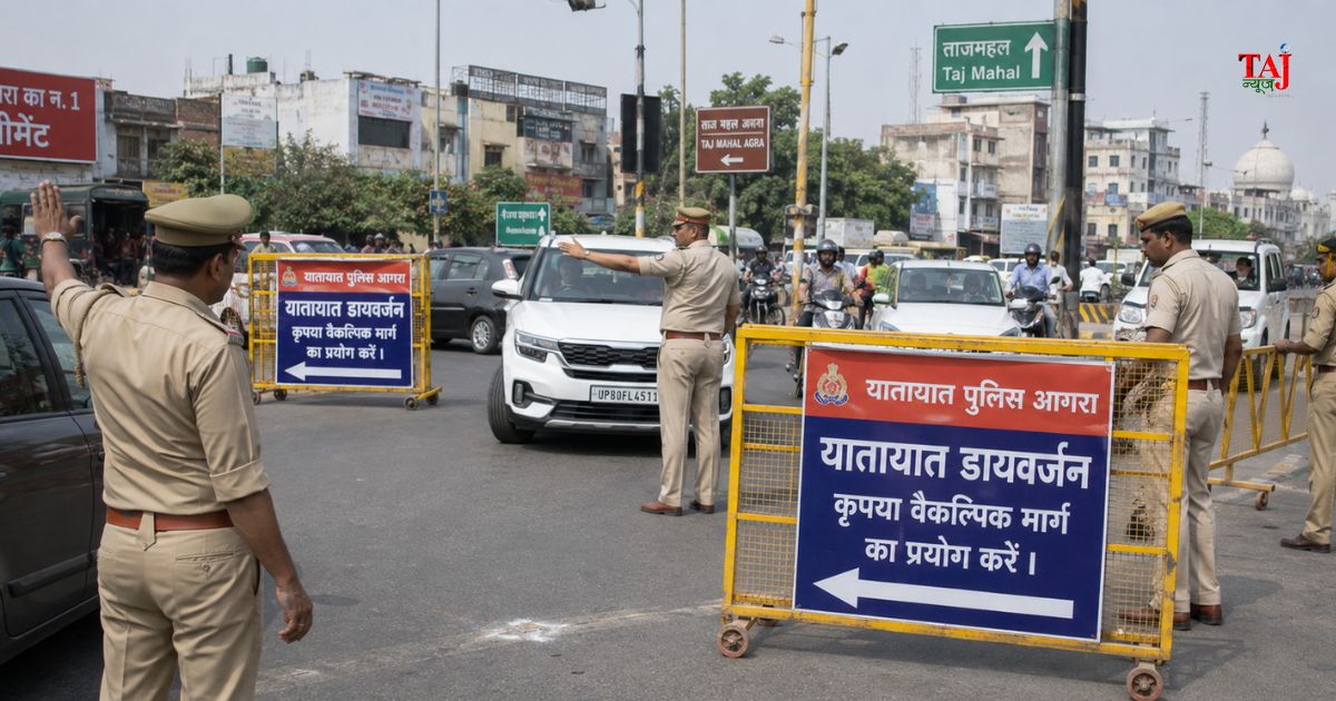आगरा में बारावफात के जुलूस को लेकर ट्रैफिक पुलिस द्वारा जारी मार्ग डायवर्जन एवं वैकल्पिक रास्तों का रूट प्लान।