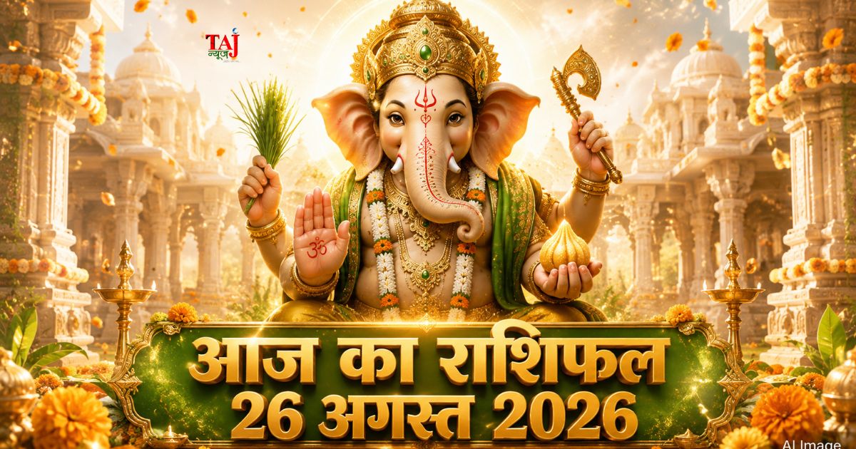 आज का राशिफल 26 अगस्त 2026 भगवान गणेश की कृपा बुध गोचर ताज न्यूज़ आगरा