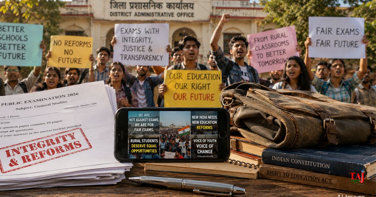 Brij Khandelwal analytical article on Gen Z student protests paper leak NEET movement and UP rural schools 2026