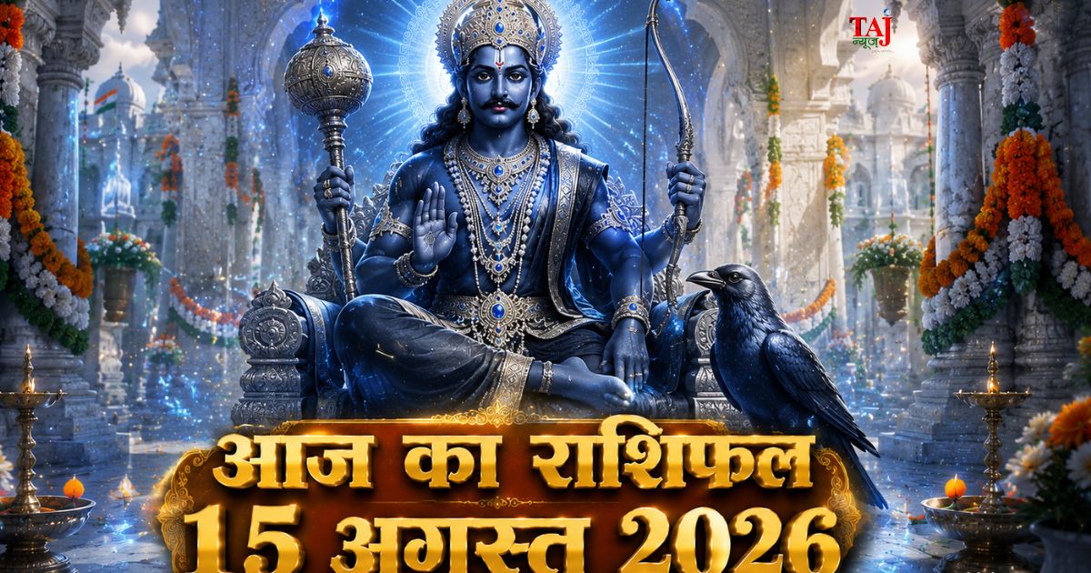 आज का राशिफल 15 अगस्त 2026 शनि देव की कृपा स्वतंत्रता दिवस पंचांग ताज न्यूज़ आगरा