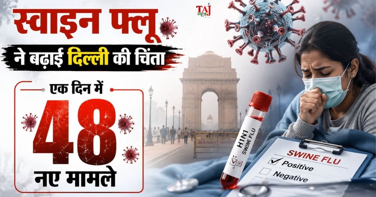 दिल्ली में स्वाइन फ्लू H1N1 और इन्फ्लूएंजा के बढ़ते मामलों के बीच अस्पताल के वार्ड में मरीजों की जांच और दवाओं की तैयारी करते स्वास्थ्यकर्मी।
