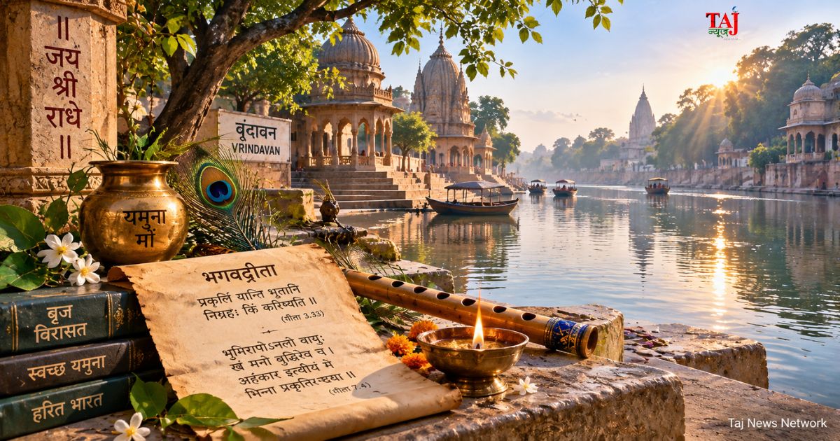 Brij Khandelwal environmental article on Shri Krishna Janmashtami 2026 Save Yamuna River campaign Braj ecology and Govardhan heritage