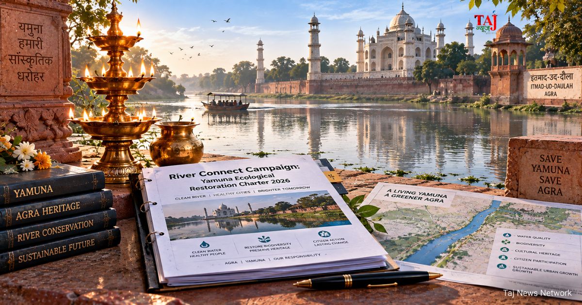 Brij Khandelwal environmental article on Yamuna River Connect campaign history civic activism sand bath protest and river conservation demands 2026
