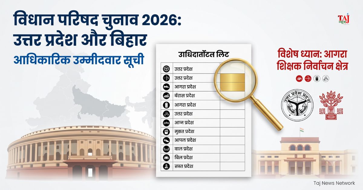 भाजपा ने उत्तर प्रदेश और बिहार विधान परिषद चुनाव 2026 के लिए घोषित किए 10 उम्मीदवार, आगरा शिक्षक सीट से इंजीनियर हरि किशोर तिवारी