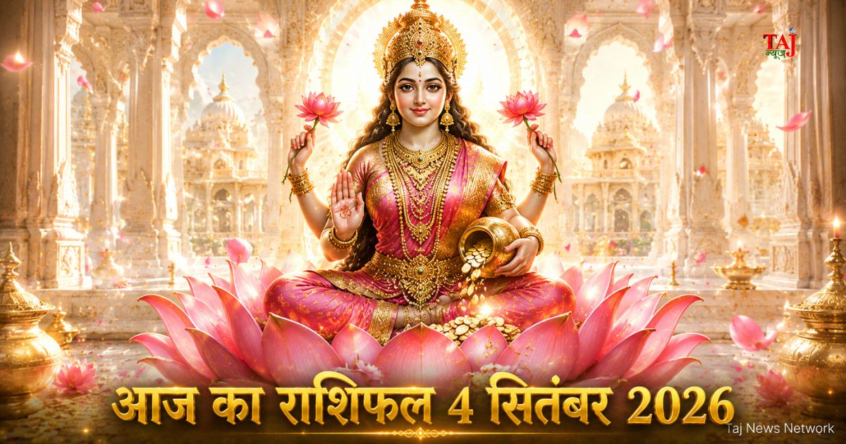 आज का राशिफल 4 सितंबर 2026 माता लक्ष्मी की कृपा पंचांग ताज न्यूज़ आगरा