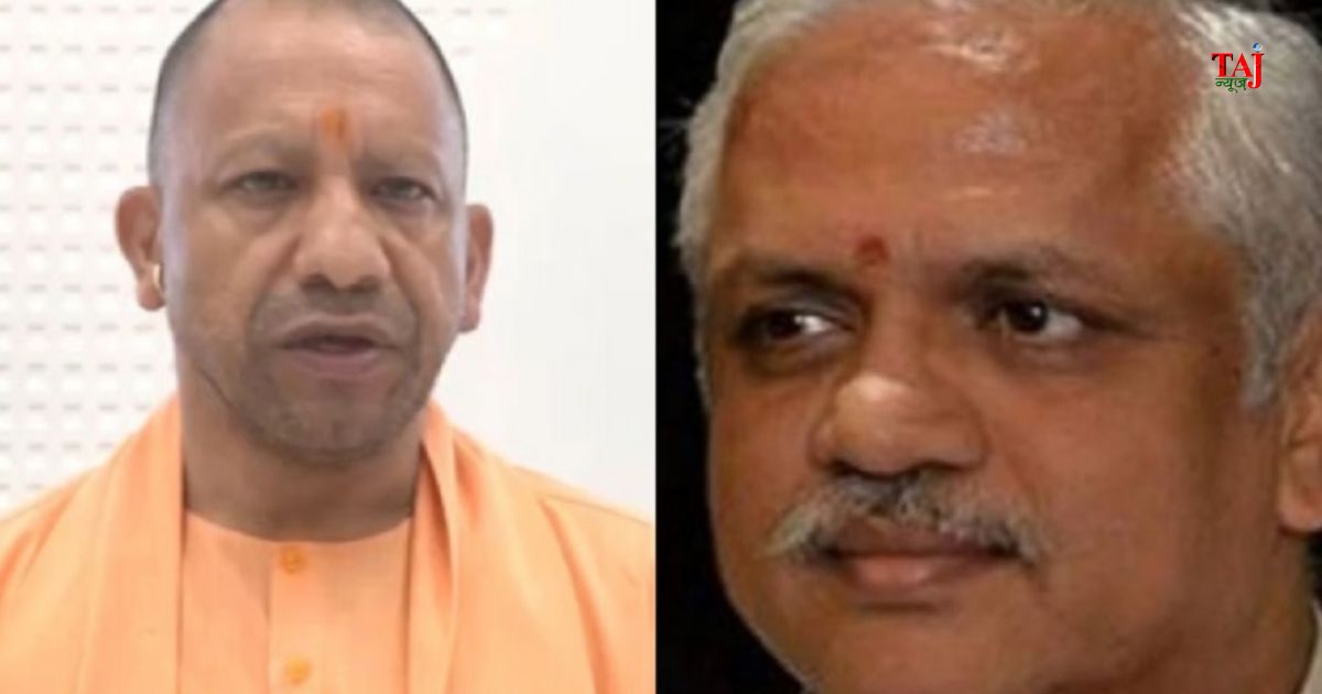 लखनऊ में 2027 चुनाव की तैयारियों को लेकर आयोजित आरएसएस और भाजपा समन्वय बैठक में शामिल बीएल संतोष और विनोद तावड़े।