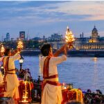 First historic Ganga Aarti on River Thames at Greenwich London Old Royal Naval College Totally Thames Festival 2026 by Brij Khandelwal