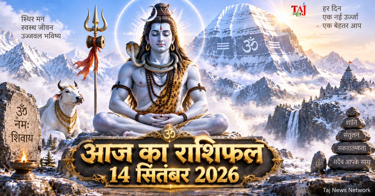 आज का राशिफल 14 सितंबर 2026 भगवान शिव की कृपा पंचांग ताज न्यूज़ आगरा