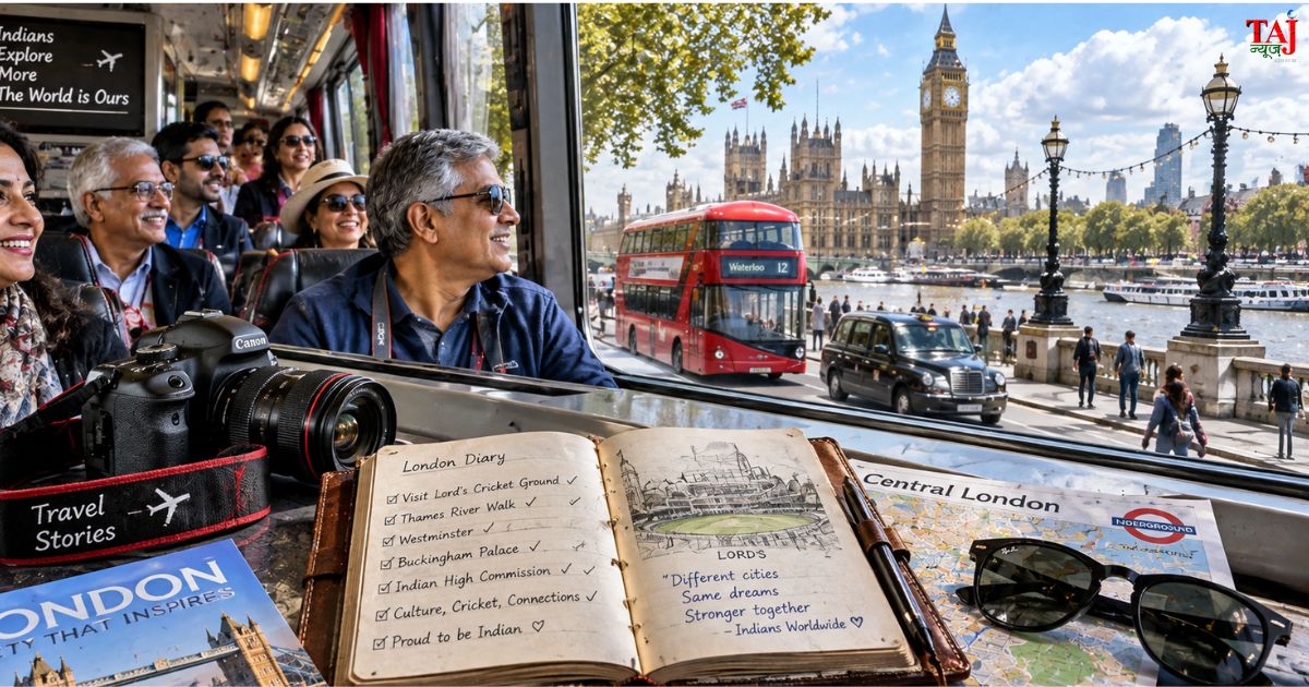 Brij Khandelwal London travelogue with Global Family diaspora tour Lords cricket ground Ganguly balcony vegetarian food and urban life reflections 2026